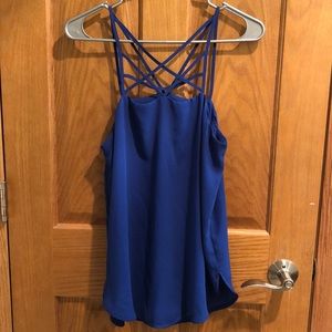 Royal blue tank top.